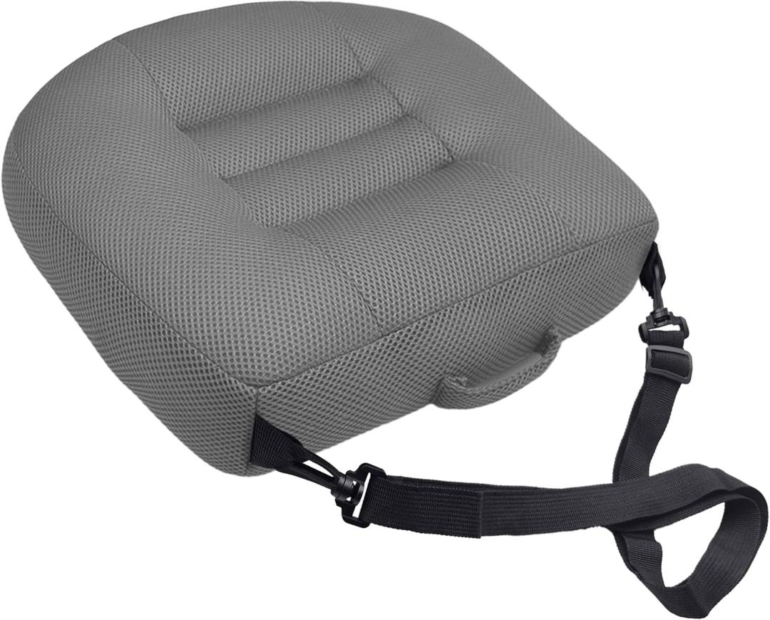 Universal Booster Seat Cushion with Adjustable Height, Breathable Mesh Portable Design with Straps, Improve Vision Improve Sitting Posture Stress Relief Driving Office Family Outdoor - Gray