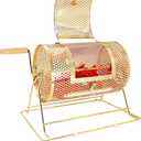 GSE Games & Sports Expert Brass Raffle Drum, Professional Raffle Ticket Spinning Cage, Holds 2,000 Tickets or 80 Ping Pong Raffle Balls, Size: 19"x 13"x14.5"