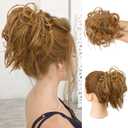 HMD Tousled Updo Messy Bun Hair Piece Hair Extension Ponytail With Elastic Rubber Band Updo Bun Synthetic Hairpieces for Women