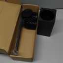 Toilet Brush Holder Stainless Steel 304 Standing Black Square Toilet Brush Holder for Bathroom Storage and Organization (Black)