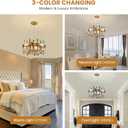 12-Light Modern Crystal Chandelier Luxury Gold 2-Tiers K9 Crystal Raindrop Chandelier Pendant Ceiling Light Fixture for Living Dining Room Kitchen Island Bedroom Foyer D19.7'', Round D19.7''