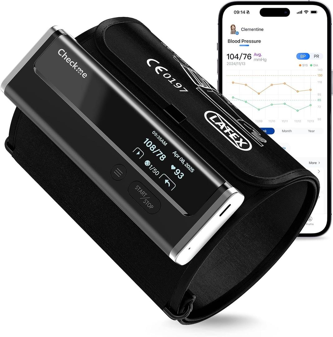 Checkme WiFi Blood Pressure Monitor for Home Use, Bluetooth Automatic Arm Cuff, Smart Digital BP Machine, Wireless Portable USB Rechargeable with X3 Accuracy Function, Free APP for iOS & Android