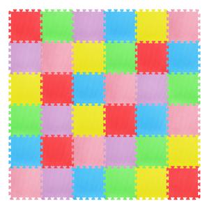 Riakrum 100 Tiles 12 x 12 Inch Puzzle Floor Mats with Borders 0.4 Inch Thickness Interlocking Floor Tiles Soft Safe Play Mats for Exercise Gym Workout Nursery Home(Multicolor,Foam)