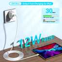[3 Pack] iPad Charger, iPhone Charger MFi Certified Long Lightning Cable 10 Foot Lightning Charging Cord with 12W Wall Foldable Block Portable Travel Plug Charging for iPad/iPadMini/iPadAir, iPhone