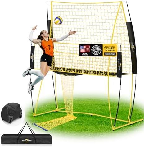 PodiuMax Volleyball Training Equipment, Volleyball Practice Net 2 Official Adjustable Heights, Volleyball Training Net for Serving Setting Spiking, Volley Ball Net for Backyard & Beach