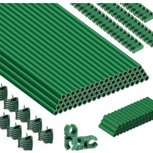 Plant Stakes for Gardening 130pcs, 40 Sets 17" Length Fiberglass Garden Sticks Supports and Accessories, DIY 3ft, 4ft, 5ft, 6ft, 7ft Stakes for Tomato, Vegetables, Indoor & Outdoor Garden Supplies