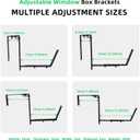 6 Pcs Adjustable Planter Box Brackets, Heavy Duty Window Flower Box Brackets, Iron Railing Planter Holder for Balcony Fence Pergola Patio Garden Windowsill (Black, 6-12.5 Inch)