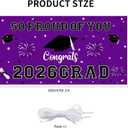 3 x Graduation Decorations 2026 Purple Graduation Banner 66.1" x 33.8" Graduation Backdrop Congrats Grad Banner for Outdoor Indoor High School College Class of 2026 Graduation Party Decorations