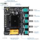 Bluetooth Power Amplifier Board with Subwoofer 2.1 Channel 50W x 2+100W DC 12V-24V Audio Power Amplifier Module for DIY Bluetooth Audio and Store Home Theater with Treble and Bass Control