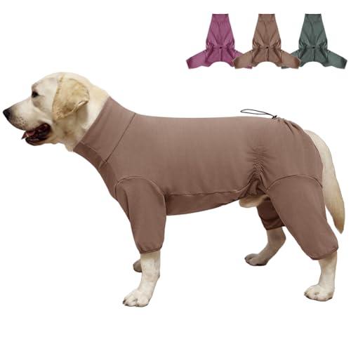 KOOGAL Dog Pyjamas PJS Sweater Clothing and Home Clothing Suitable for Medium to Large Breeds of Dogs, Dog Neutering Suits, Extra-Large Stretch Fabric, Four-Legged Clothe (Thickened Coffee, 4XL)