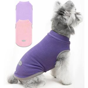 XPUDAC 3 Pieces Fleece Dog Sweaters Vest Winter Warm Dog Clothes for Small Medium Large Dogs Girl Soft Pullover Doggie Sweatshirt Puppy Cold Weather Jacket, 510-S