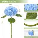 MARTINE MALL 3Pcs 21in Hydrangea Artificial Flowers, Latex Real Touch Hydrangeas Lifelike Large Hydrangea Flowers for Home Decor Party Arrangements Wedding Bouquets Centerpieces (Blue)