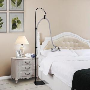 CPAP Hose Holder, CPAP Hose Holder for Bed Adjustable Height and Angle, CPAP Hose Hanger CPAP Tube Holder Avoid Hose Entanglement, CPAP Holder Bedside Anti-Rust Alloy, Black (#090090)