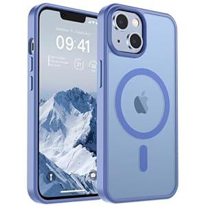 SUPFINE Magnetic for iPhone 14 Case & iPhone 13 Case (Compatible with MagSafe)(Military Grade Drop Protection) Slim Translucent Matte Shockproof Phone Cover,Blue Purple