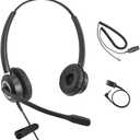 Avaya Headset HD Voice with HIS Adapter Compatible with Avaya 1600, 9600, J100 Series Phones Model, Plus 3.5mm Adapter for Smartphone