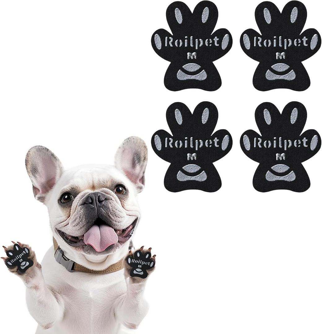 Anti-Slip Dog Toe Grips Pads, Paw Protectors Provide Foot Traction for Senior Dogs on Slippy Floors, Ideal for Hot Pavement Protection & Injured Paws, (12 Sets - 48Pads, M) (M (1.76"x1.5", 11-20 lbs))