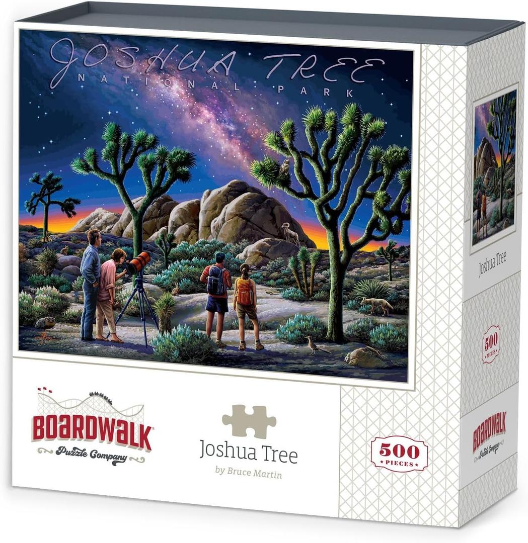 Joshua Tree National Park by Boardwalk - 500 Piece Jigsaw Puzzle for Adults, Made in USA