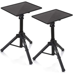 Pyle Laptop Projector Tripod Stand - 2 Pcs Computer, Book, DJ Equipment Holder Mount Height Adjustable Up to 52 Inches w/ 20'' x 16'' Plate Size - Perfect for Stage or Studio Use - Pyle PLPTS4X2