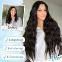 KooKaStyle Clip in Synthetic Hair Extensions Long Wavy 4PCS Thick Hairpieces Dark Brown 6# Fiber Double Weft Natural Hair Extensions 24 Inch for Women