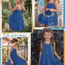 Xaatren Girl's Summer Sleeveless Knit Dresses, Sapphire Blue, 11-12 Years