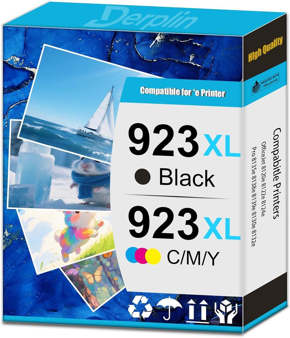 923e 923XL HIgh Yield Ink Cartridge Use for OfficeJet Pro 8120e 8122e 8124e 8125e 8130e 8132e 8134e 8135e 8138e 8139e Printers4 Pack