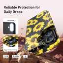 LETO for iPhone 16 Plus Wallet Case - Flip Folio Leather Kickstand - Fashionable Flower Designs - Credit Card Holder - Protective Phone Cover for Women and Girls - 6.7" - Blooming Sunflowers