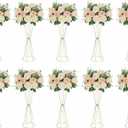 Set of 10 Geometric Gold Vases for Centerpieces - 23.6" Tall Flower Stands for Wedding, Metal Floral Trumpet Vases for Table Centerpiece Anniversary Party Birthday Events Christmas Home Decor