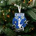 Cheerleader Gifts - Cheerleader Gifts for Girls, Senior Night Cheerleaders - Cheerleading Christmas Ornament for Girls Teens, Captain Team, Women - Blue White Christmas Ornament 2025