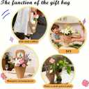 Xialgshe 20 Pcs Kraft Paper Flower Gift Bags, Bouquet Bags, Cone Flower Bouquet Bags with Handles for Weddings, Paper Wedding Birthday Gift Bags, Valentine’s Day Gift Bags