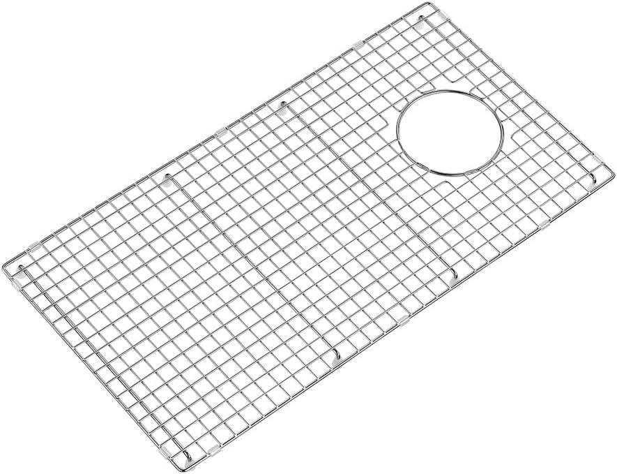 27 in. x 14 in. Side Drain Sink Protector with Supersoft Silicone Feet in 304 Grade Stainless Steel