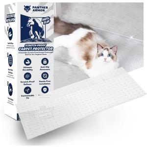 Panther Armor Scratch-Proof Carpet Protector for Pets, Plastic Rug Runner and Cover, 12.2 x 43 inches, Cat Scratch Protector for Doorway, Stop Cat from Scratching, Door Mat