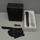 Karaoke Machine, Portable Bluetooth Speaker with 2 Wireless Microphones for Adults & Kids with Lights, Karaoke Microphone with PA System Supports USB/TF/FM/AUX for Home Party Home System Packages (Black)