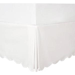HIG Off-White Chic Full Bed Skirt - Easy Fit Scallop Edge Pleated Bedskirts, 14 Inch Drop Anti-Slip Dust Ruffle, Thick Fabric for Enhanced Privacy, Pre-Washed for Long-Lasting Use(N60022)