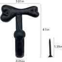 Rustic Wall Hooks Heavy Duty, Cast Iron Hooks, Dog Bone Decorative Cast Iron Wall Hooks, Vintage Hooks for Hanging Coats, Bags, Key, Towels, Hats, Clothes, Belts (Black 3 Pack)