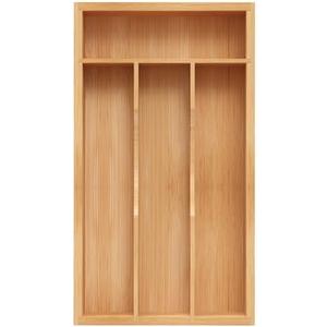 BEKVEM Small Silverware Organizer, Bamboo Kitchen Drawer Organizer, Utensil Holder, Cutlery Tray & Spoon Flatware Storage with Grooved Drawer Dividers