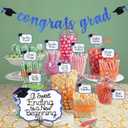 3 x Blue 2026 Graduation Candy Bar Signs Graduation Table Candy Buffet Labels for 2026 Graduation Dessert Food Label Table Party Decorations Blue