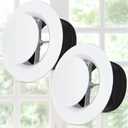 Baquler Air Vent Covers, ABS Adjustable Soffit Vent, Soffit Vents Round Ceiling Diffuser for Living Room Closet Bathroom Indoor Ventilation Use (4 Pcs, 6 Inch,White)