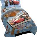 Disney/Pixar Cars Tune Up Blue/Gray 7 Piece Full Bed in A Bag with Lightning McQueen & Mater in Radiator Springs (Official Disney/Pixar Product)