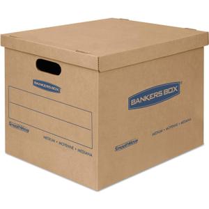 Bankers Box Small Classic Moving Box Pack of 20, Reinforced Handles, Tape-Free Assembly, Box with Lid, 15-in x 12-in x 10-in (7714210)