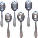Darware Portion Control Serving Spoons Set (6pc)  Stainless Steel 1/4, 1/3, 1/2 Cup Sizes  Solid & Slotted Kitchen Utensils for Meal Prep, Cooking & Healthy Eating