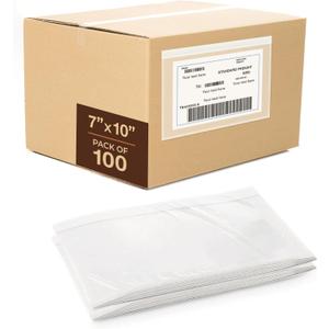 7"x10" Shipping Label Sleeves 100 Pack- 3.12 Mil Thick Strong Adhesive Back Packing Slip Pouches for Secure Package Labelling, Protects Documents with Shipping Label Pouch - WaterProof and Durable