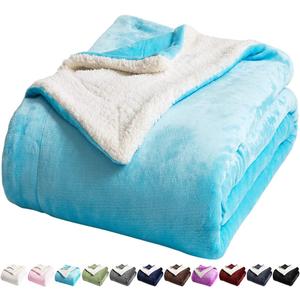 LBRO2M Sherpa Fleece Bed Blanket King Size,Super Soft Fuzzy Plush Warm Cozy Fluffy Microfiber Couch Throw Velvet Double Reversible Luxurious Blankets (Teal, King(90x104 Inches))