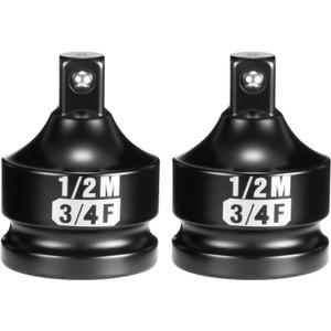 3/4" F to 1/2" M Socket Adapter 2PCS Set, CR-MO Steel Square Drive Converter Kit for Impact Wrenches & Ratchets, Heavy Duty Socket Reducer/Enlarger for Auto Repair