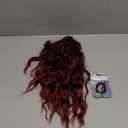 SOFEIYAN Ponytail Extension, 16 inch Claw Clip Ponytail Extension Wavy Curly Ponytails Synthetic Pony Tails Hair Extensions Natural Fake Hairpiece for Women - Black Mix Burgundy Ombre