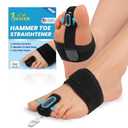 Hammer Toe Straightener Corrector for Women & Men - Adjustable Toe Splint for Hammer, Curled, Crooked Toes, Pain Relief, Broken Support (1 Compression Foot Wrap & 1 Strap, 1Pc) (One Size)