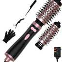 3 in 1 Rotating Hair Dryer Brush, Auto Rotating Blow Dryer Brush Spinning with 2 Brushes (2" & 1.5"), Negative Ionic Brush Blow Dryer, Round Brush Blow Dryer Volumize Curling 100-120V