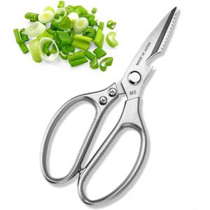 Kitchen Scissors-Stainless Steel Kitchen Shears for Chicken, Food, Vegetables, Multi-Purpose Ultra Sharp Utility Scissors-8.3 Inches Silver