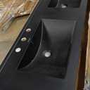 60" Vanity Top Bathroom Sink in Matte Black with 3 Holes