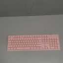 V3 Wireless Keyboard and Mouse with Single Backlit, Metal Panel, Bluetooth/2.4G Rechargeable Computer Keyboard and Mouse Combo Silent Lighted Full Size Cute Keyboards-Pink