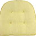 Non-Slip Chair Cushions, Assembled in USA, U-Shaped Skid-Proof Seat Pads for Dining Room, Kitchen, Office, 15"x16", Solid Yellow